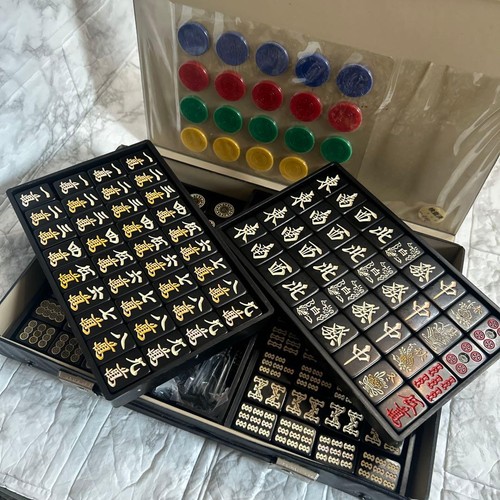 Kinryu mahjong tile set black - mahjong,