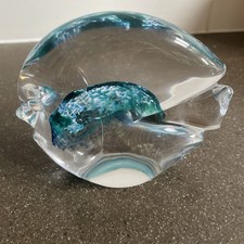 JOSEF MARCOLIN Art Crystal Fish Paperweight signed dated 3/98