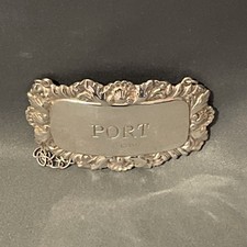 Silver Decanter Label "Port"