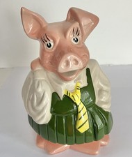 Vintage 1980s Natwest Annabel Pig Money Box Piggy Bank Original Stopper