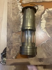 BRASS MINERS LAMP 10" E THOMAS & WILLIAMS ABERDARE WALES