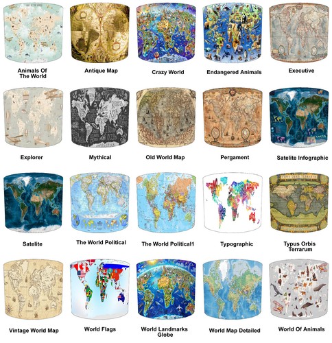 World maps lampshades - maps,
