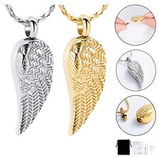 Angel Wing Urn Necklace for Ashes for Women Men Urn Cremation Pendant Necklace