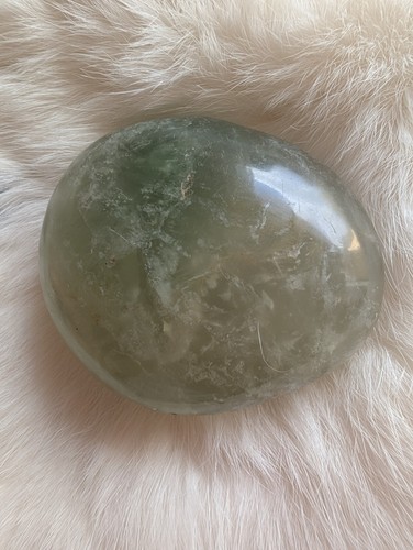Green flourite palm stone - palm,