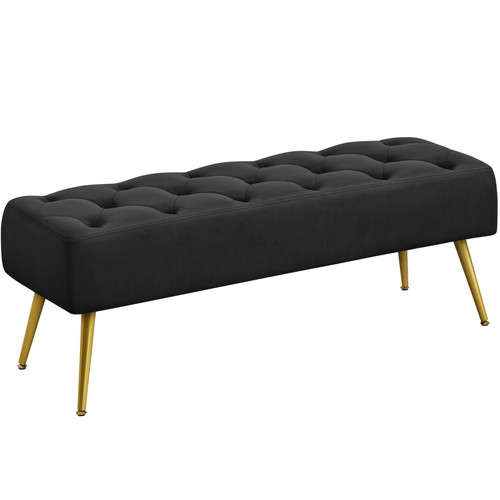 Black ottomans velvet end - ottomans,,