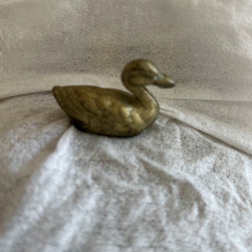 Vintage miniature brass duck - brass,