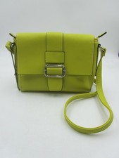PAVERS Acid Yellow Faux Leather Crossbody Bag  Buckle Detail Front Flap BNWOT