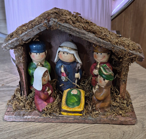 Wooden nativity scene - scene, stable