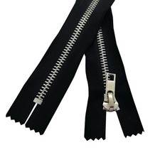 JEANS Metal Silver Teeth Zip 10 14 16 18 20cm Trousers Jeans Zipper Closed End