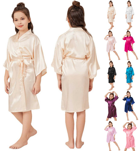 Kids girls satin silk kimono - kids,