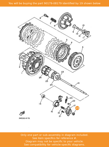 Yamaha nut 90179 08179 - nut,, 90179-08179