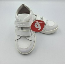 Kids Garvalin White Leather Casual Trainers Unisex UK 8.5 -12 Assorted Toddler