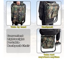 EasyFunny 2in1 Fishing Camping Stool Backpack Insulated Cooler Picnic Bag RRP£33