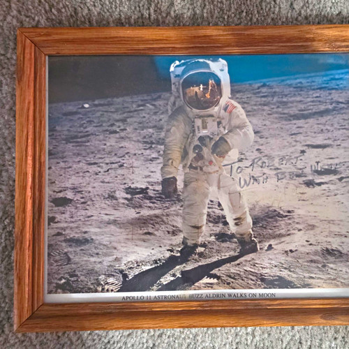 Buzz aldrin signed - buzz, framed
