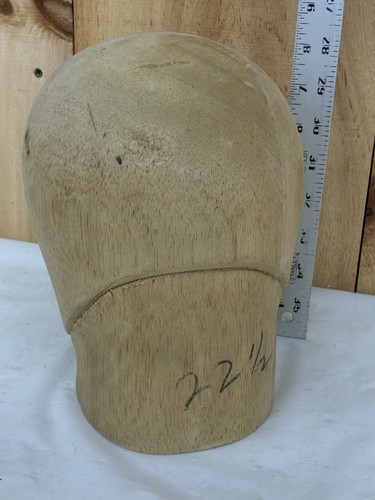 Vintage balsa wood hat - wood, wig