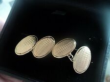 Attractive Vintage 9ct Gold Cufflinks h/m London 1933 in box -  not plated