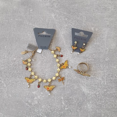 Pilgrim set butterfly bracelet - set,