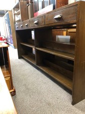 Vintage Chemist Dispensary  Counter With Brass Handles