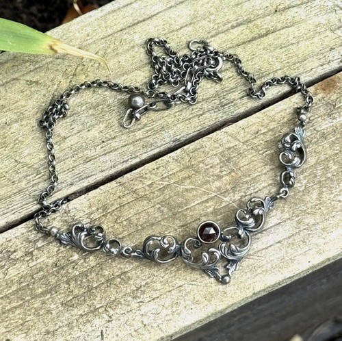 Antique garnet set necklace