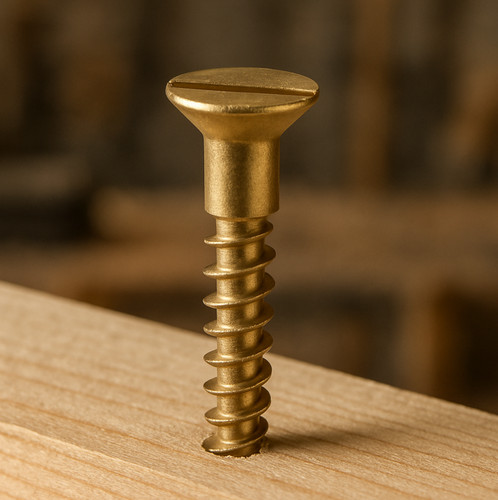Solid brass wood screws - solid,