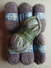 7 x 50g Bundle Sirdar Denim Tweed & Crofter DK knitting yarn 350g 