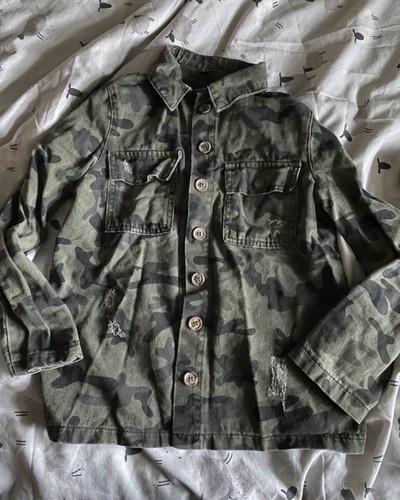 Distressed camo jacket - camo,
