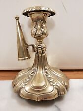 Vintage Or Antique Silver Plated Candlestick With Snuffer H17cm X W14cm Vgc
