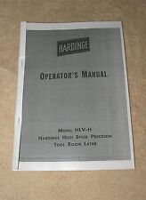 Hardinge HLV-H Toolroom Lathe Manual