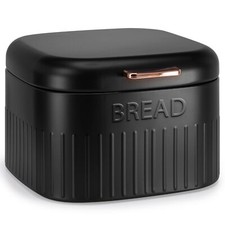 Large Metal Bread Bin With Curved Hinged Lid, For Kitchen Countertop
