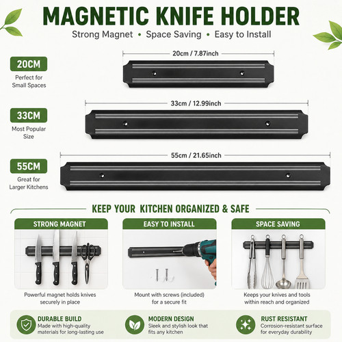 Magnetic knife rack - knife, holder