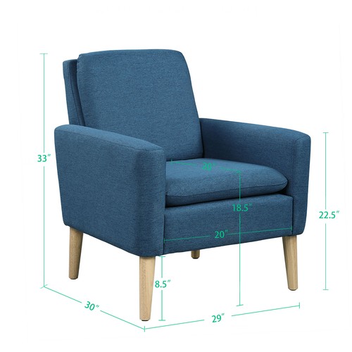 Linen modern curved armchair - modern-curved,