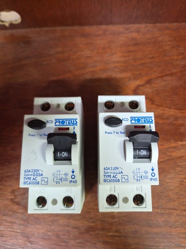 Proteus 63a double pole rcd - pole,