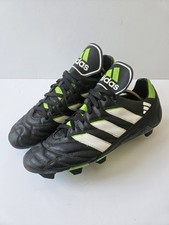 Men's Vintage 1999 adidas Leather Football Boots Moulded Studs Black Green UK 11