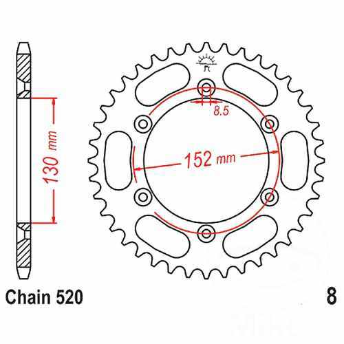 Rear sprocket tooth - tooth, for