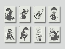 Banksy Rat Stencils for Wall Art, Home Décor, and Painting. SET 2
