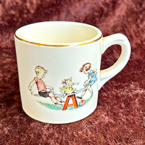 White ceramic kids mug - white, mug,