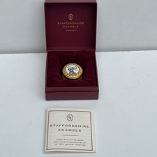 Collectible Decorative 1997 Staffordshire Enamel Hinged Trinket Pill England Box