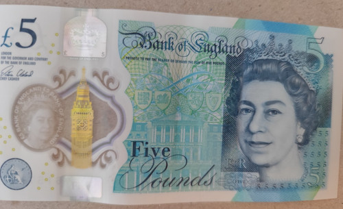 Aa01 polymer note - aa01, £5