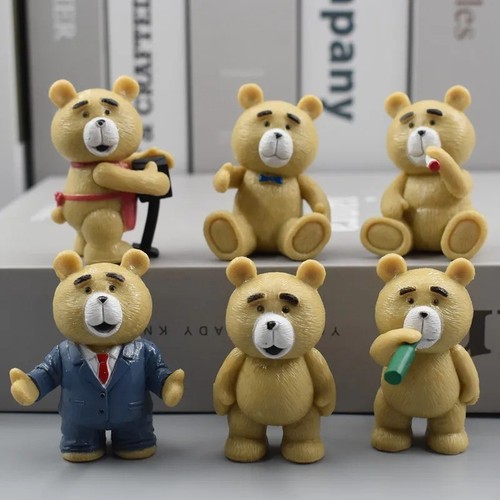 6pcs set cute - ted, figure