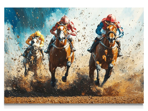 Horse racing canvas picture - canvas,