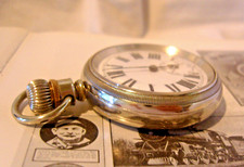 Buren Pocket Watch Swiss Railway Type 1920 Antique 7J Big Silver Nickel Case Fwo