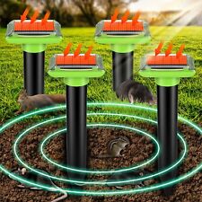 4PCS Mole Repeller Solar Ultrasonic Sonic Mole Repellent for Outdoor Garden Lawn