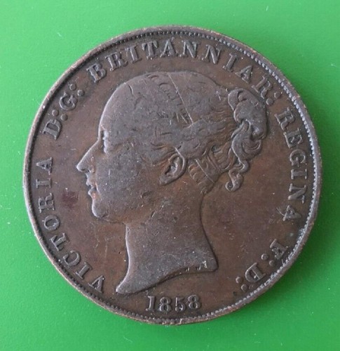 1858 jersey copper penny - 1858, coin