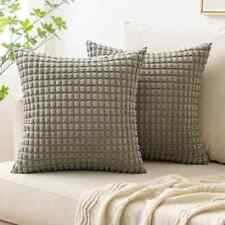 MIULEE Corduroy Cushion Covers Pillow Case Dark Grey 50 x 50 cm Decorative