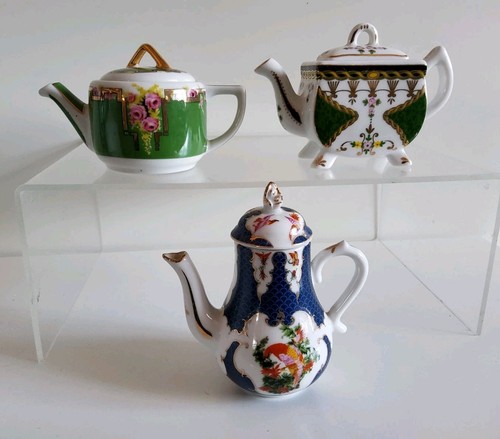 Porcelain art miniature teapot - porcelain,