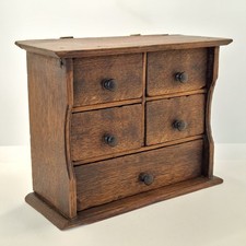 Victorian Apprentice Miniature Chest of Drawers Dark Stained Wood Pine Antique