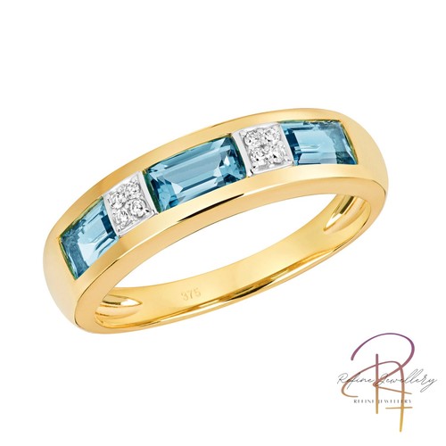 Real blue topaz and - real, diamond