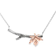 Aranyani 925 Silver Branch Necklace with a Maple Leaf charm RRP £35 Boxed
