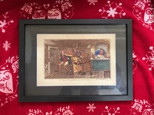 antique hand colored art print