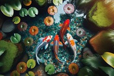 Koi Carp Poster, 33" x 23" approximately, NEW